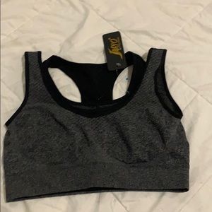 Grey and black womens sports bra brand new